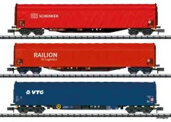 18801 Trix Schiebeplanwagen-Set Rils