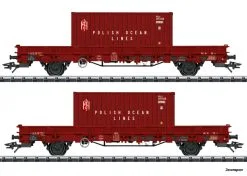 24555 Trix Niederbordwagen-Set POL